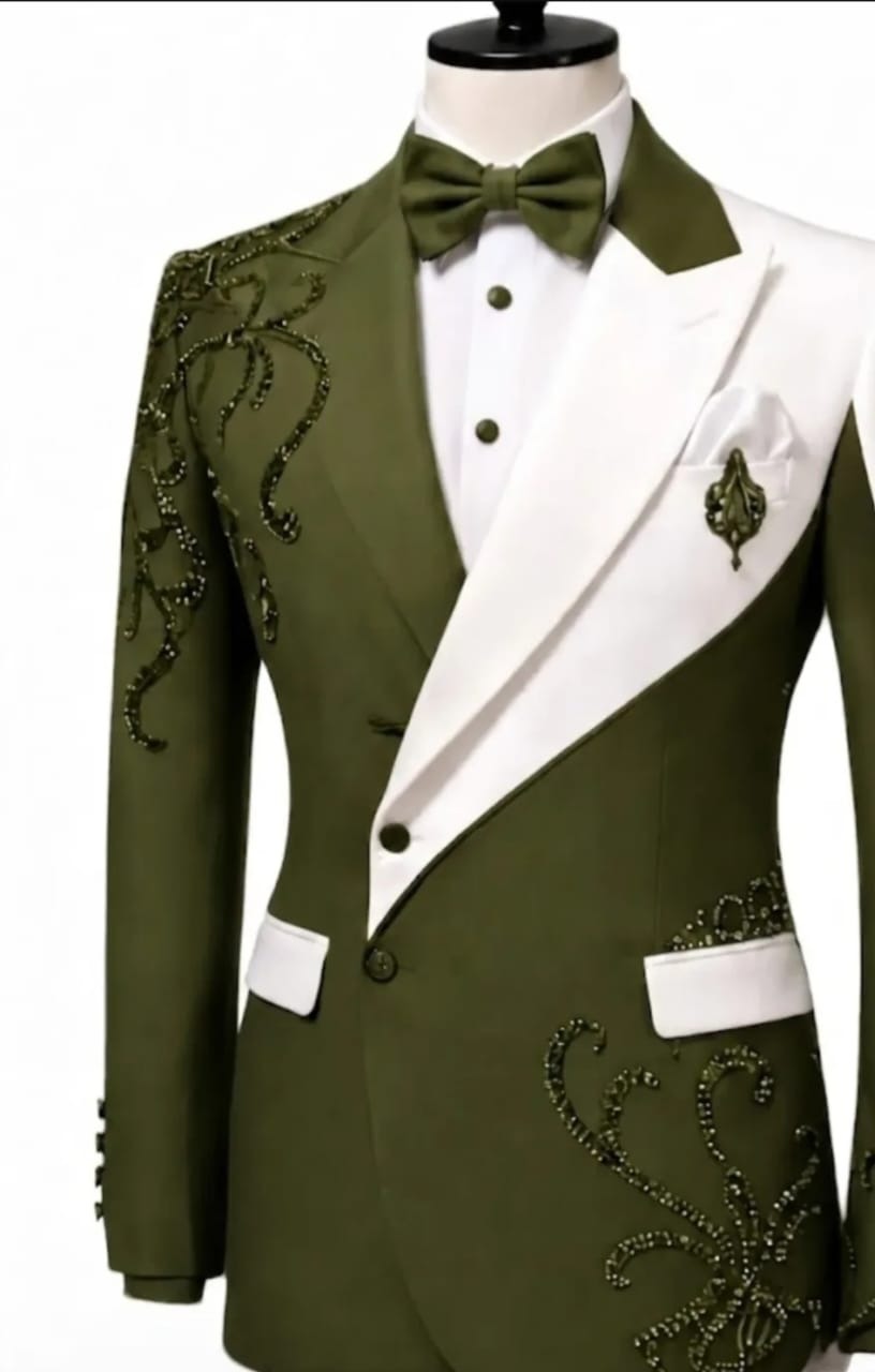 Man lace 4 piece suits with 100% cotton fabric-4
